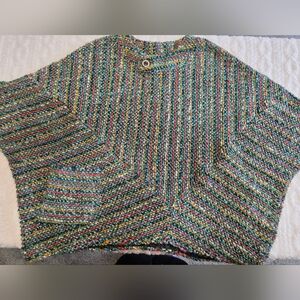 Habitat multicolor textured knit wrap / sweater layer